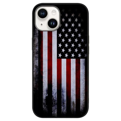 Compatible with iPhone 14 Case American Flag Pattern | Anti-Scratch Hard PC Back, Non-Slip Soft TPU Sides, Shockproof Protection Cover - color: American Flag