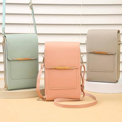 Touchscreen Phone Crossbody Bag, Multi-Card Slots & Coin Pouch, Small Crossbody Wallet for Women Travel Daily Use - color: Gray