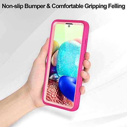 Jelanry for Samsung Galaxy A71 5G Case Heavy Duty & Rugged Cover, Rose Pink | Dual-Layer Protective Hard Back Cover with Anti-Dust Scratch Raised Screen/Camera Lips Drop Protection for Outdoor Daily Use