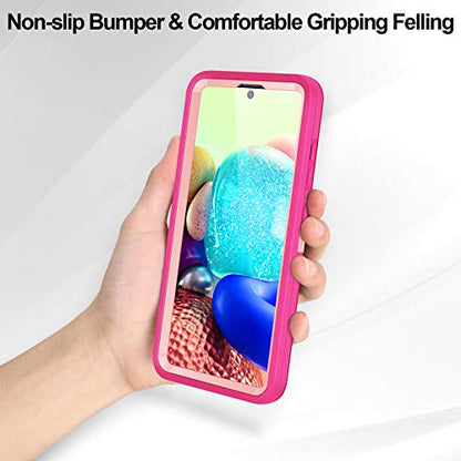 Jelanry for Samsung Galaxy A71 5G Case Heavy Duty & Rugged Cover, Rose Pink | Dual-Layer Protective Hard Back Cover with Anti-Dust Scratch Raised Screen/Camera Lips Drop Protection for Outdoor Daily Use