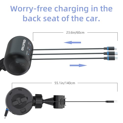 OHLPRO Multi Car Retractable Backseat 3 in 1 Car Charging Station Box - size: Standard | 3-IN-1 Charging Station