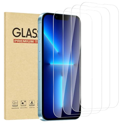 4 Pack for iPhone 13 Pro Max Screen Protector，Premium Tempered Glass Film 9H Hardness，Scratch Resistant，Bubble Free，Easy Installation，Ultra Durable，HD Clear，Case Friendly [6.7 inch] - size: iPhone 13 Pro Max