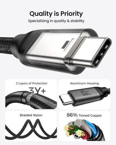 Silkland USB C Monitor Display Cable 3.3FT, 8K@30Hz, 4K@144Hz 5K 60Hz Video - size: 3.3 Feet