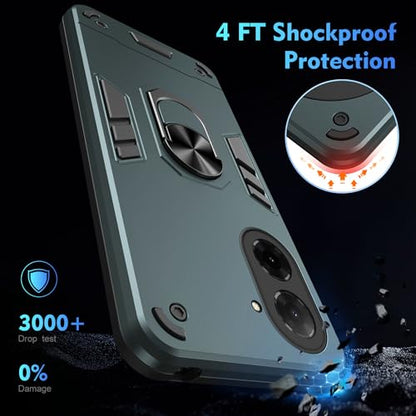 Compatible with Xiaomi Redmi A5 4G Case, Scratch Resistant Magnetism Kickstand for Poco C71 Phone Case Green - color: HY-GZS-green, size: Xiaomi Redmi A5 4G / POCO C71