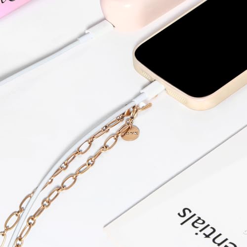 Phone Charm Detachable Metal Cellphone Wrist Strap for Women Girls, Cell Phone Lanyard - color: Bronze