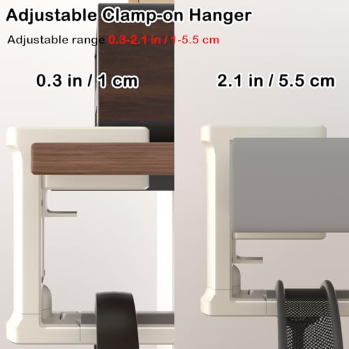 Headphone Holder Adjustable Clamp-on Headphone Hook - color: White
