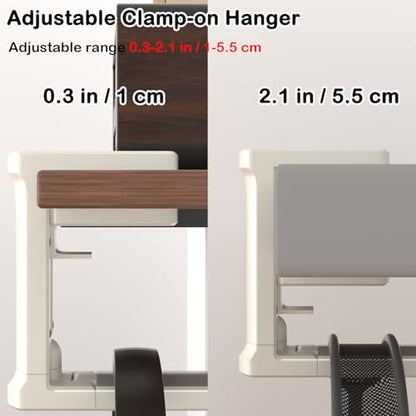 Headphone Holder Adjustable Clamp-on Headphone Hook - color: White