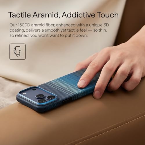 pitaka for iPhone 17 Pro Case 6.3" with Camera Control Button, Compatible with MagSafe, Ultra-Slim Case with Caseless Touch Feeling, 1500D Aramid Fiber Woven, Moonrise - color: Moonrise