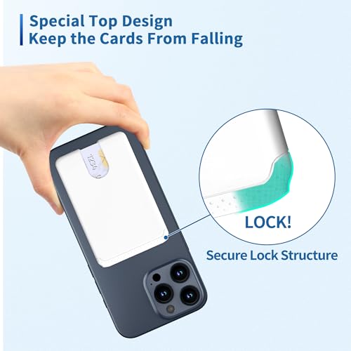 Senose Card Holder for Phone Case, Phone Wallet Stick On, White, 3 Pack - color: White*3