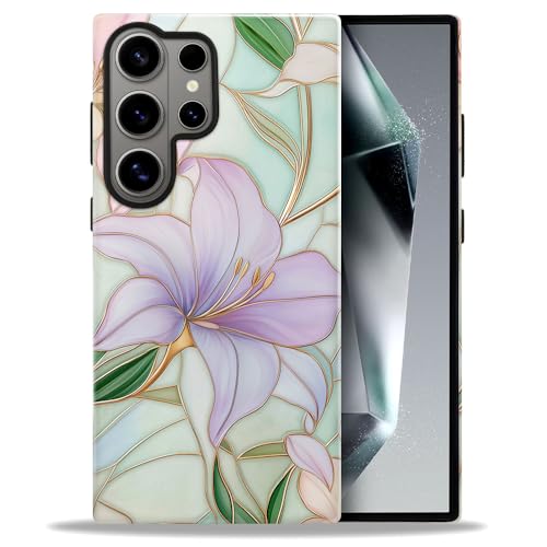Compatible with Samsung Galaxy S26 Ultra Case,Glossy Case All-Round Protection Shockproof Anti-Scratches TPU Cover,Cases for Man Woman-Vintage Lilies Flowers - color: Vintage Lilies Flowers, size: Galaxy S26 Ultra