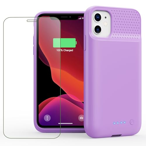 Feob Battery Case for iPhone 11/XR, [2026 Upgraded] 7500mAh Slim Portable Smart Charging Case Rechargeable Protective Extended Charging Cover for iPhone 11/XR-Purple - color: Purple
