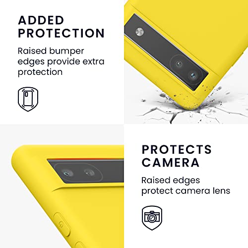 kwmobile Case Compatible with Google Pixel 6a Case - Soft Slim Protective TPU Silicone Cover - Radiant Yellow - color: Radiant Yellow