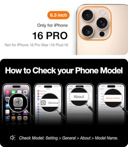 TORRAS Magnetic Slim Fit for iPhone 16 Pro Case 6.3 inch, Ultra-Thin 16 Pro Case Compatible with MagSafe, Lightweight Matte Anti-Scratch Hard PC Cover Phone Case for iPhone 16 Pro, Desert Titanium - color: 3-Desert Titanium