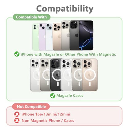 Purple Floral Magnetic Wallets Compatible with Magsafe Wallet for iPhone 17 16 15 14 13 12 Pro Max Plus Flowers Card Holder for Women Fit 3 Cards Lether Phone Magnet Mag Safe - color: Flowers (Purple)