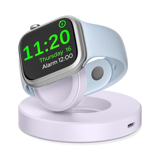 Elebase 5W for Apple Watch Ultra 3 Charger Dock Fast Charging Stand USBC - color: Purple