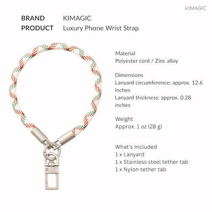 KIMAGIC Korean Dopamine Phone Wrist Strap - Handmade Thickened Phone Lanyard, Anti-Drop Hands-Free Charm - color: 10 Premium Milk Tea Beige
