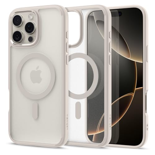 Spigen for iPhone 16 Pro Case, Ultra Hybrid MagFit [Anti-Yellowing] [Compatible with Magsafe] - Frost Natural Titanium - color: Frost Natural Titanium, size: iPhone 16 Pro