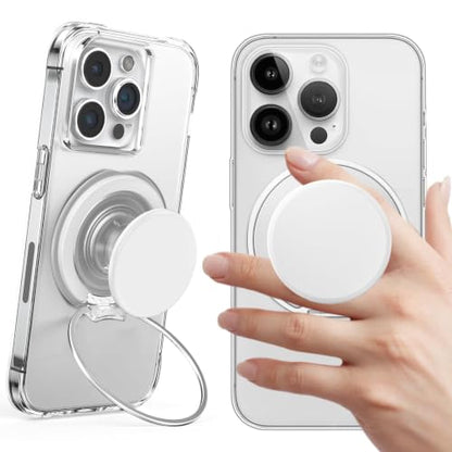 AUROX for MagSafe Phone Grip, Magnetic Phone Grips, Transparent White - color: Transparent White