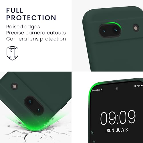 kwmobile Case Compatible with Google Pixel 8a Case - Protective Slim TPU Phone Cover - Soft Matte Finish - Moss Green - color: moss green
