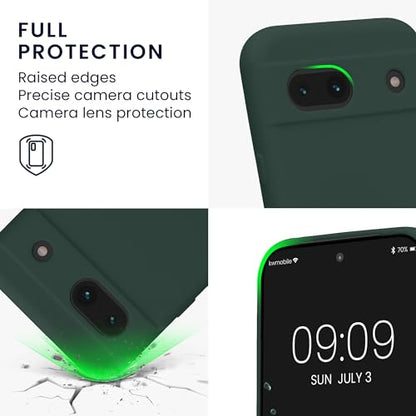 kwmobile Case Compatible with Google Pixel 8a Case - Protective Slim TPU Phone Cover - Soft Matte Finish - Moss Green - color: moss green