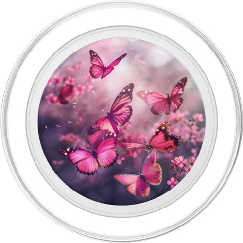 Pink Butterflies PopSockets MagSafe PopGrip for iPhone - style: MagSafe