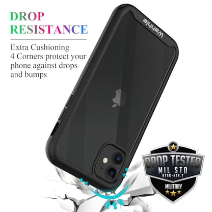 Compatible with iPhone 11 Case, Built in Screen Protector Full Body Shockproof Slim Fit Bumper Protective Phone Cover 6.1'' Men Women-Black/Clear - size: iPhone 11