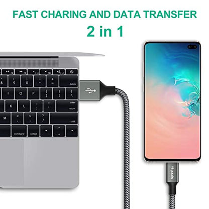 etguuds Long USB to USB C Cable, 12ft USB A to USB C Fast Charger 2-Pack - color: Gray