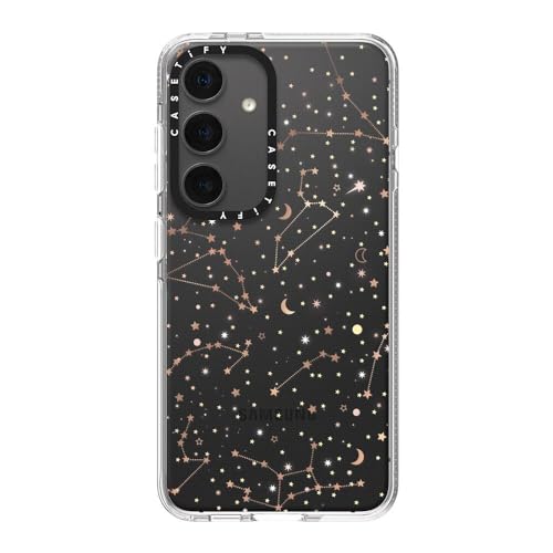 CASETiFY for Galaxy S24 Case - Impact Clear | Not Yellowing | 6.6 ft. Drop Protection | Space pattern on clear background/ gold stars and moon universe | Clear - color: Space pattern on clear background, size: Galaxy S24