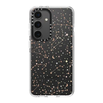 CASETiFY for Galaxy S24 Case - Impact Clear | Not Yellowing | 6.6 ft. Drop Protection | Space pattern on clear background/ gold stars and moon universe | Clear - color: Space pattern on clear background, size: Galaxy S24