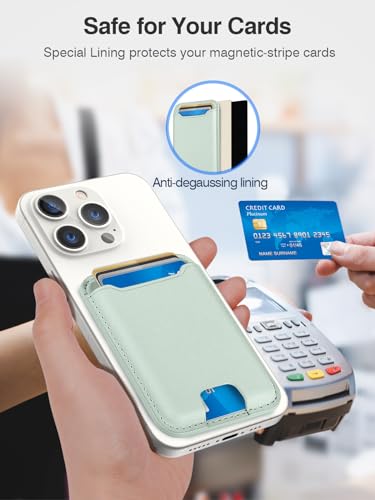 TopMade for MagSafe Wallet, Strongest Magnetic Phone Wallet, 4 Cards Holder - color: Green