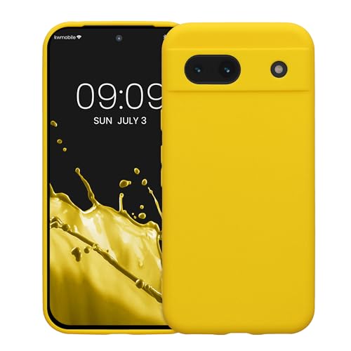 kwmobile Case Compatible with Google Pixel 8a Case - Protective Slim TPU Phone Cover - Soft Matte Finish - Radiant Yellow - color: Radiant Yellow