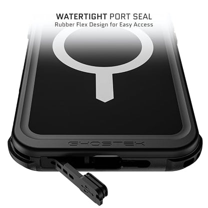 Ghostek Nautical Waterproof iPhone 16 Plus Case with Belt Clip Holster - Screen and Camera Protector, Apple MagSafe Compatible, Rugged Heavy Duty Cover (6.7 Inch, Black) - color: Black, size: iPhone 16 Plus
