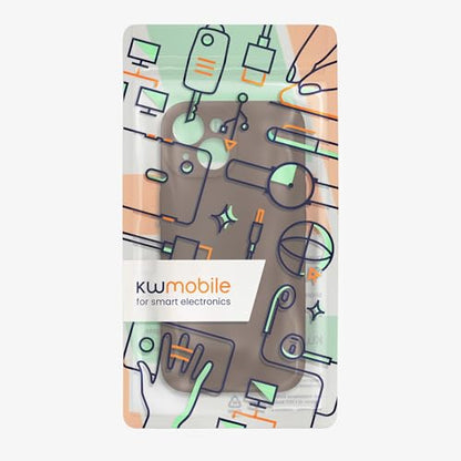 kwmobile Case Compatible with Apple iPhone 15 Case - Slim TPU Silicone Phone Cover - Soft Touch Finish - Chocolate - color: Chocolate, size: iPhone 15