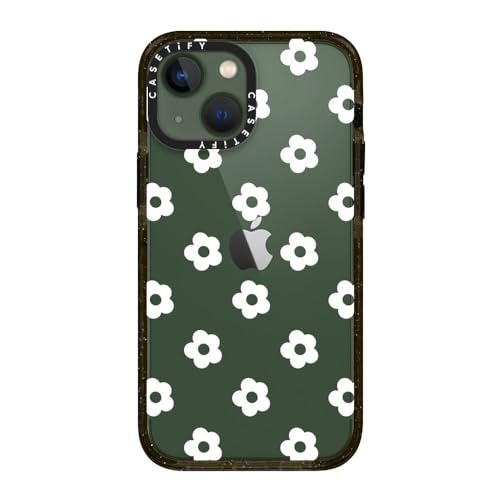 CASETiFY for iPhone 13 Mini Case - Impact | Slim Fit | 6.6 ft. Drop Protection | Ditsy Daisies - White | Black - color: Ditsy Daisies, size: Iphone 13 Mini (5.4")