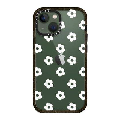 CASETiFY for iPhone 13 Mini Case - Impact | Slim Fit | 6.6 ft. Drop Protection | Ditsy Daisies - White | Black - color: Ditsy Daisies, size: Iphone 13 Mini (5.4")