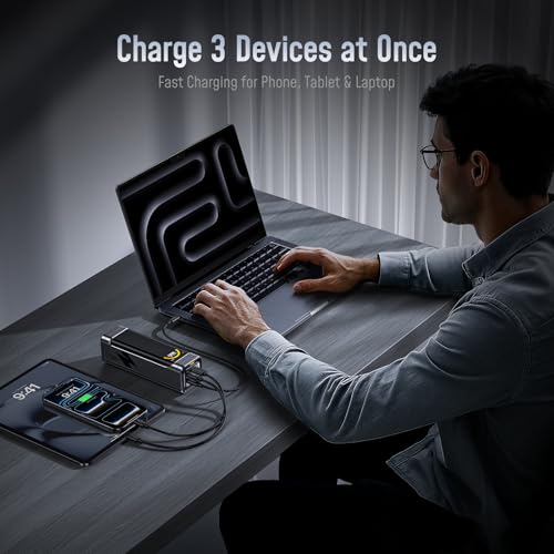 AOHI 170W 25200mAh Laptop Power Bank，Max 100W PD 3.0 Portable Fast Charger