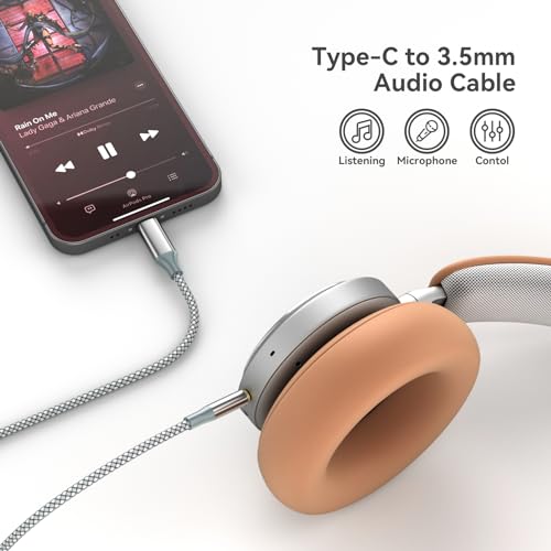 Henrety AUX to USB C Cable 6.5ft, USB C to 3.5mm Audio Aux Jack Cable for Car and Headphones(Black) - color: Black, size: 6.5Ft