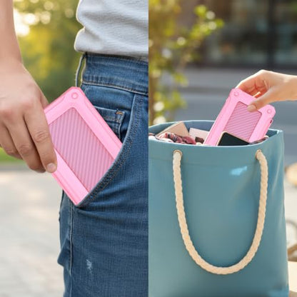 Memory Card Case with 40 Card Slots for SD and Micro SD Cards - color: Carbon Fiber Pink