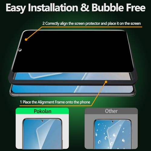 Pokolan Privacy Screen Protector for Samsung Galaxy S22 Tempered Glass Film