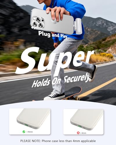 Miady 2-Pack Mini Portable Charger Built-in Connector Compact Battery Pack - color: White+White