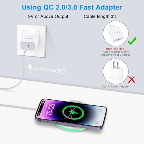 15W iPhone Wireless Charger Fast Charging Pad for iPhone 17 16 15 14 13 12 - color: White, style: 1-Pack