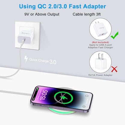 15W iPhone Wireless Charger Fast Charging Pad for iPhone 17 16 15 14 13 12 - color: White, style: 1-Pack
