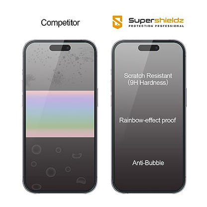 Supershieldz (2 Pack) (Privacy) Anti Spy Screen Protector Designed for iPhone 16 / iPhone 15 (6.1 inch) Tempered Glass, Anti Scratch, Bubble Free