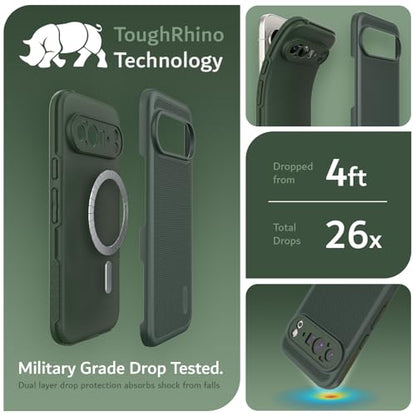 TUDIA MergeGrip [Compatible with Magsafe & Pixelsnap] for Google Pixel 10 Pro XL Case 2025, [Military Grade] Dual-Layer Shockproof Slim Non-Slip Heavy Duty Protective Phone Cases – Pine Green - color: Pine Green, size: Pixelsnap 10 Pro XL
