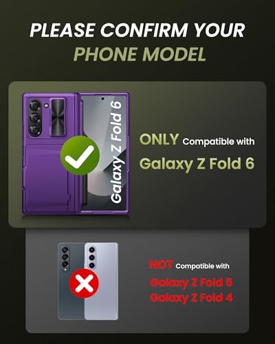 for Samsung Galaxy Z Fold 6 Case with S Pen Holder, Dark Purple - color: Dark Purple-Y