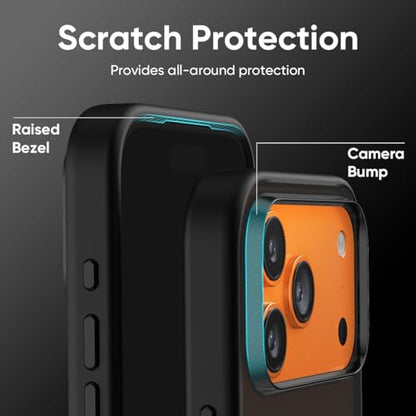 FLOLAB Surtect Tri-Fusion Magnetic for iPhone 17 Pro Case Protective Slim Design Magsafe Compatible Military Grade - Full Black Matte Translucent - color: Full Black Matte Translucent, size: iPhone 17 Pro