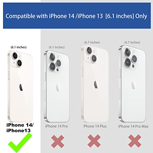 for iPhone 14/13 Belt Clip Holster Case, Screen Protector-Black | Swivel Kickstand Holder, Slim Shell Slide Pouch Full Body Protective, Rugged Heavy Duty Shockproof Outdoor Cell Phone Cover - size: iPhone 14