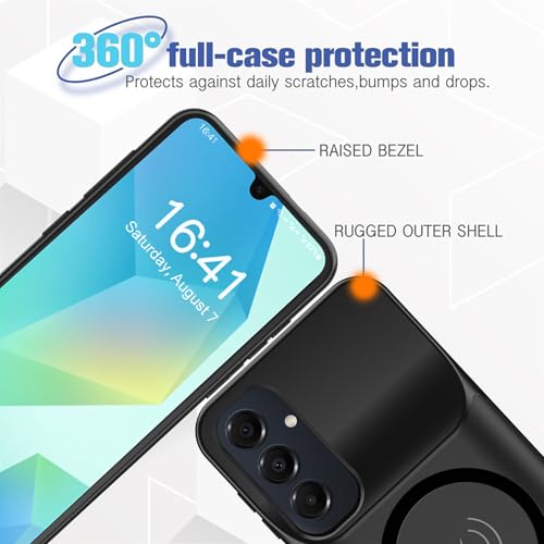 Battery Case for Galaxy A16/A17, 10000mAh High Capacity Portable Charger Case, Rechargeable Smart Battery Pack Compatible with Galaxy A16 A17 6.7 inch Charging, Support Wireless & Carplay - Black - size: Galaxy A16