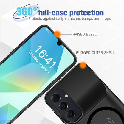 Battery Case for Galaxy A16/A17, 10000mAh High Capacity Portable Charger Case, Rechargeable Smart Battery Pack Compatible with Galaxy A16 A17 6.7 inch Charging, Support Wireless & Carplay - Black - size: Galaxy A16