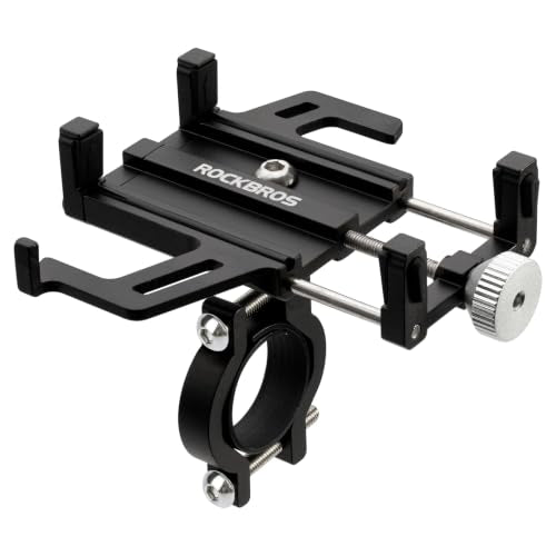 ROCKBROS Aluminum Bike Phone Mount for 4.7-7.1" Phones Handlebar Mount - style: Handlebar Mount(Black)
